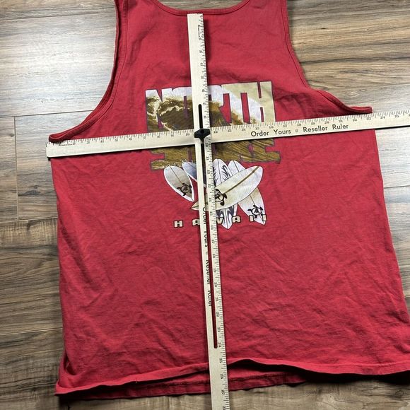 Vintage Shirt Adult XL Tank Top Red‎ Surfing Beach Hawaii Graphic Y2K - Picture 8 of 8